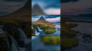 Iceland's Majestic Waterfall & Mountain in 4K #shorts