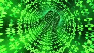 Neon Green Matrix Tunnel 💠 1 Hour Animated Looping 3D Wallpaper Background