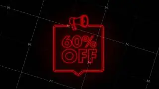 60 percent OFF Sale Discount Banner with megaphone. Discount offer price tag. 60 percent discount