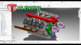 V6 Engine - Assembly - Design by Solidworks