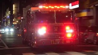 Philadelphia Fire Department Tower Ladder 2 & Battalion 4 Responding 