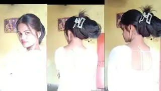 big loose bun with clip #bun #viralvideos #hairstyle #part2longhairstyls