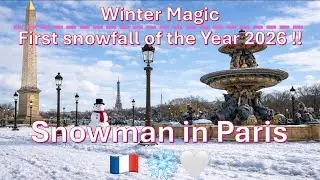 First snowfall of the Year 2026 in Paris, France 🇫🇷❄️🤍