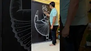 How to draw beautiful classical dancer with number 4💃🏻 #art #drawing #shortvideo