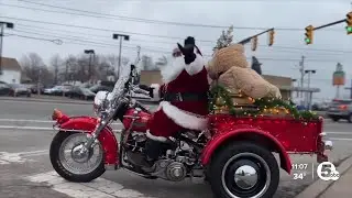 This Santa rides a Harley and spreads Christmas cheer in Old Brooklyn