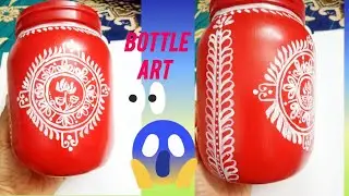 Beautiful bottle art painting/Bottle painting plastic/Diy/how to make bottle art 🎨