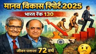 मानव विकास रिपोर्ट 2025 | भारत की रैंक 130 | HDI व जीवन प्रत्याशा 72 वर्ष | हिंदी में