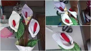 Flor de tecido Copo se leite.
