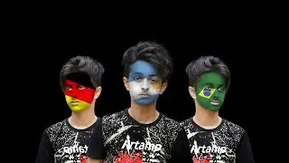 How to Paint National Flag onto a Face | Face Paint Photoshop Tutorial