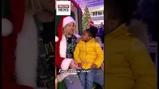 Kurt Cobain donates his time as a mall, Santa entertaining kids. AI #kurtcobain #punk #metal #rock