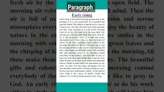 Paragraph || Early Rising || Early Rising Paragraph #earlyrising #paragraph