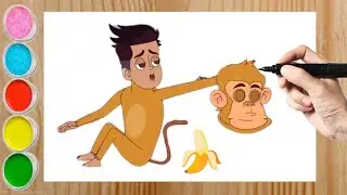 how to drawing Chiku monkey dress drawing easy | Monkey episode |  Chikoo Aur Bunty  | চিকু বান্টি