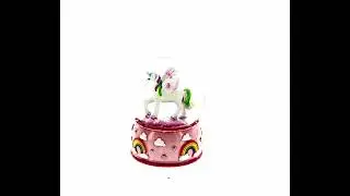 Enchanted Unicorn Dreams Mini Water Snow Globe: Rainbows and Glitter (PM-078)