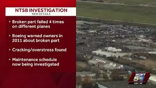 NTSB: Part that broke on UPS plane in Louisville crash failed 4 times on different planes