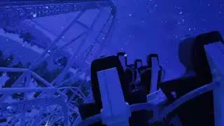 Thorpe park hyperia pov left side back row night time in the snow on planet coaster 2