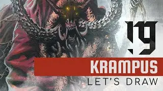 FUELSTAINS - Let's DRAW - Krampus drawing and painting full process timelapse (with a Pretzel twist)