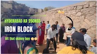 250kgs iron block #Golconda 📈😲🤯 skinny boy lift that block /new￼ (record)