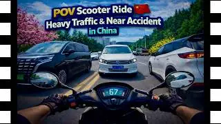 POV Scooter Ride | Heavy Traffic & Near Accident in China #pov #heavytraffic #lifestylefreestyle