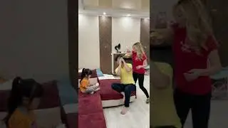Wrapped her husband in duct tape 😂🤪LeoNata family #shorts TikTok