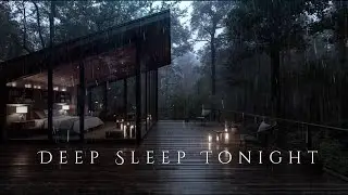 Heavy Rain on Window Pane ⛈️ Deep Forest Storm for Overnight Sleep