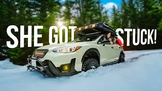 Disaster to Dream Campsite | Stuck in the Snow Overlanding in our Subaru Crosstrek