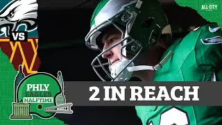 Eagles-Commanders Halftime: Tanner McKee dealing, No. 2 seed in sight