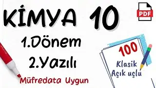 Kimya 10. Sınıf 1. Dönem 2. Yazılı Soruları Yeni Müfredat Maarif Model +PDF