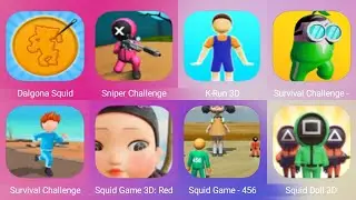 Dalgona Squid Candy Game, Sniper Challenge, K Run 3D, Survival Challenge   3D Battle, Squid Doll 3D