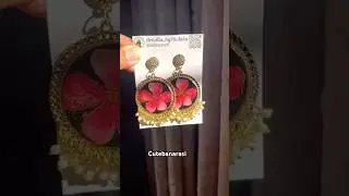 Saree matching jhumka❤️ #cutebanarasi #matchingjhumka #earrings #shorts #handmade #jhumka #gift