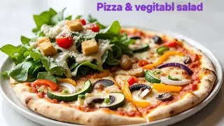 Ultimate Veggie Pizza + Cheesy Salad Combo | Easy Recipe. Enjoy foodie 