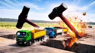 Cars vs Gaint Hammer - VIDEO PART #000041 - 1BEAMNG