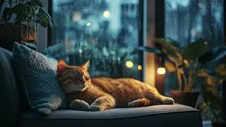 🐾 A Relaxing Cat on the Sofa &ndash; Gentle Rain & Soft Piano for Ultimate Serenity after a long stress
