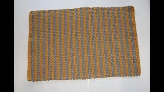 prostokątny dywan w paski na szydełku  / crochet rectangle rug with cotton rope