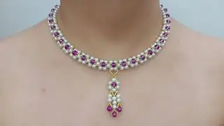 An Easy Necklace Making | New Design Beaded Jewelry Making @Jewelry.Crystals #necklace #necklaces 
