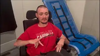 Showing off my new shower, buddy shower chair 