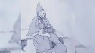 drawing Cinderella with her Fairy Godmother|| pencil drawing tutorial|| step by step