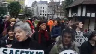 Sisters uncut Soho square ,You cut we bleed.