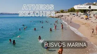 Greece Athens Flisvos coastal * Beach walking tour 4k