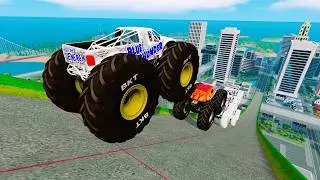 Epic #21    High Speed monster trucks jumps Small & Big   | Vehicles Monster Car