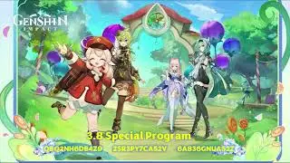 Genshin Impact Version 3.8 Special Program | Free Redeem Codes 300 Primogems & Rewards