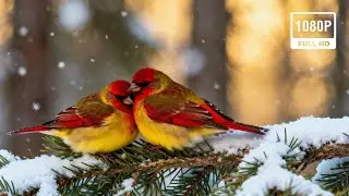 Winter Morning Bird Sounds & Relaxation Music for Stress Relief and Inner Peace
