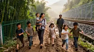 【一家七口隐居深山】妈妈清晨天不亮送五个孩子上学，丑爸爸独自在家修理洗衣机！#农村生活#vlog#山居生活
