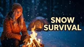 I Camped Alone in a Blizzard ❄️ | Snow Survival, Fire, Cold Water Bath (ASMR).