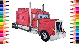Semi truck drawing - How to draw a semi truck easy&ndash;semi truck coloring pages