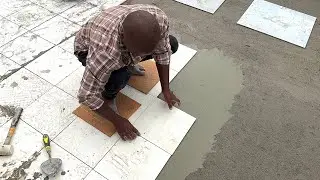 Impressive!!❤️Construction of Roof Floor Tile Installation  Properly Technology-Using sand cement 