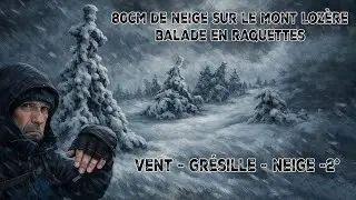 🏔️ Solo dans la tempête ! Balade extrême en raquettes sur le Mont Lozère ❄️ (-2°, vent et neige)