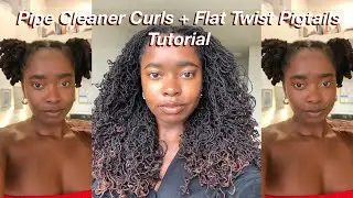 Pipe Cleaner Curls Locs Hairstyle | flat twist pigtails tutorial, sisterlocks