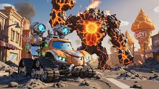 McQueen Fusion: Fire Truck McQueen vs The Volcanic Golem