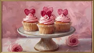 Cupcake Valentine’s Day Frame TV Art 4K | Romantic Valentine Screensaver for TV | 3 Hours with Music