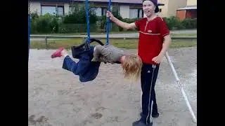 Swingtrick fail 😂 #children #swing #tricks #fail #laplandfinland #funny #video  @HituriTiimi 